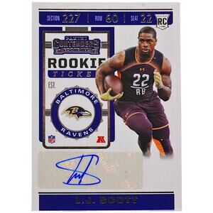 2019 Panini Contenders Football Rookie Ticket #177 LJ Scott Autographed Card